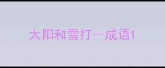 太阳和雪打一成语