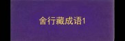 舍行藏成语