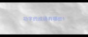 功字的成语有哪些