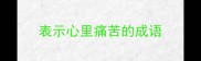表示心里痛苦的成语