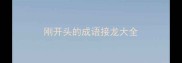 刚开头的成语接龙大全