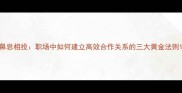 鼻息相投职场中如何建立高效合作关系的三大黄金法则