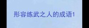 形容练武之人的成语