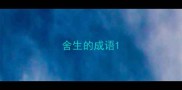舍生的成语