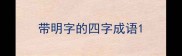 带明字的四字成语