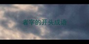 者字的开头成语