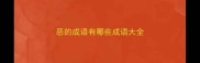 恶的成语有哪些成语大全