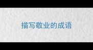 描写敬业的成语