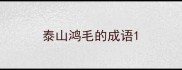 泰山鸿毛的成语