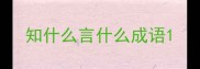 知什么言什么成语