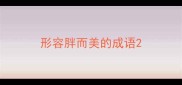 形容胖而美的成语