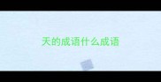 天的成语什么成语