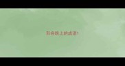 形容晚上的成语