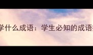 高考语文必考的10个学什么成语学生必知的成语接龙技巧与实战指南