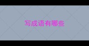 写成语有哪些