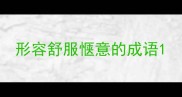 形容舒服惬意的成语