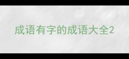 成语有字的成语大全