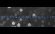 100个成语首开头的成语及详细附学习技巧成语大全