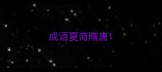 成语夏商隋唐