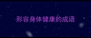 形容身体健康的成语
