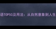 水的成语四字成语TOP50及用法从自然意象到人生哲理的智慧传承