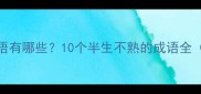 一知半解的成语有哪些10个半生不熟的成语全附用法示例