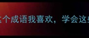 常用成语推荐这个成语我喜欢学会这些让你表达更优雅