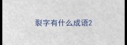 裂字有什么成语
