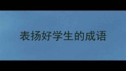 表扬好学生的成语