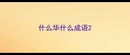 什么华什么成语