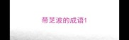 带芝波的成语