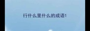 行什么里什么的成语