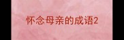 怀念母亲的成语