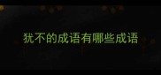 犹不的成语有哪些成语