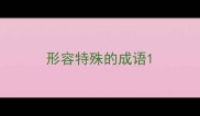 形容特殊的成语
