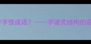 什么是带字怪成语字谜式结构的语言密码