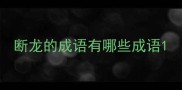 断龙的成语有哪些成语