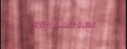 成语什么山什么路
