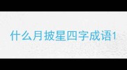 什么月披星四字成语