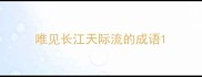 唯见长江天际流的成语