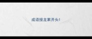 成语接龙累开头
