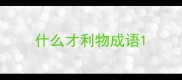 什么才利物成语