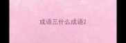 成语三什么成语