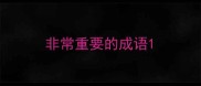 非常重要的成语