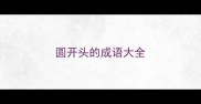 圆开头的成语大全