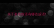关于秦的成语有哪些成语
