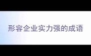 形容企业实力强的成语
