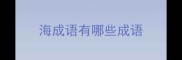 海成语有哪些成语