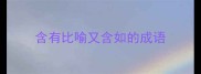 含有比喻又含如的成语