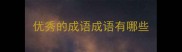 优秀的成语成语有哪些